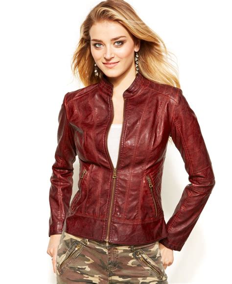 guess stretch leather jacket